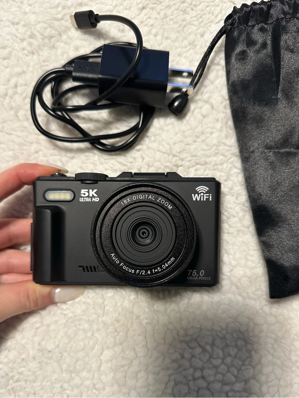 Black 5K Ultra HD WiFi Digital Camera